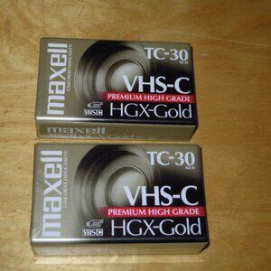 2 Maxell TC-30 HGX-GOLD VHS-C Video Camcorder Cassette Tape SEALED